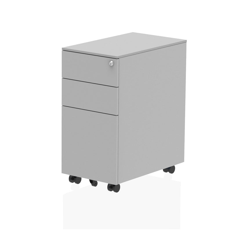 Impulse Steel Slimline Mobile Pedestal - Silver - NWOF