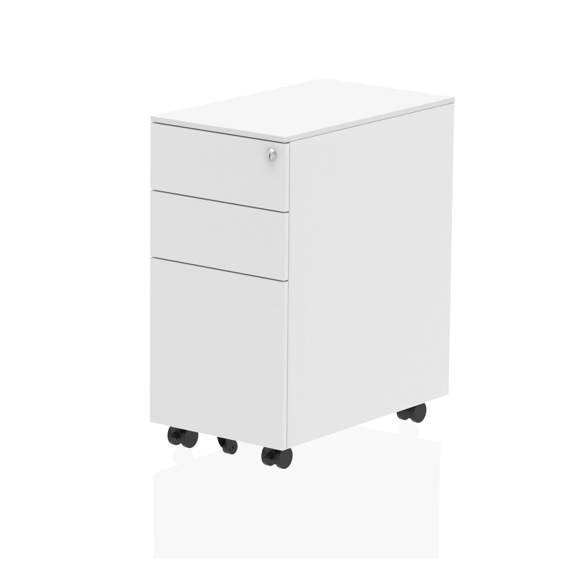 Impulse Steel Slimline Mobile Pedestal - White - NWOF