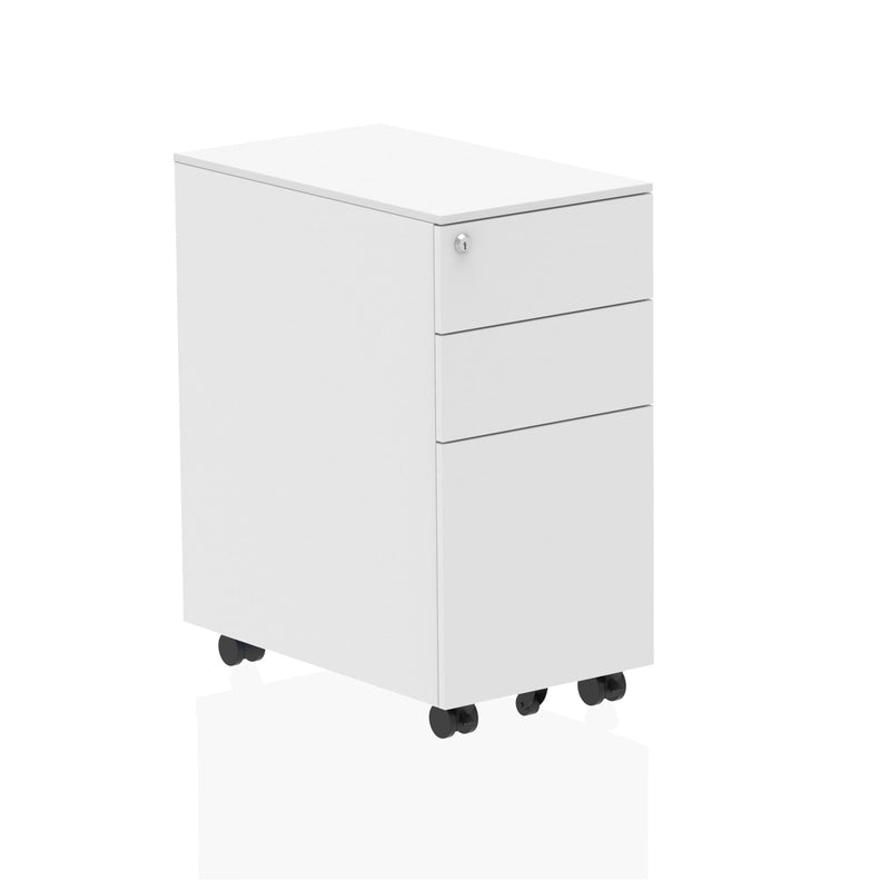 Impulse Steel Slimline Mobile Pedestal - White - NWOF