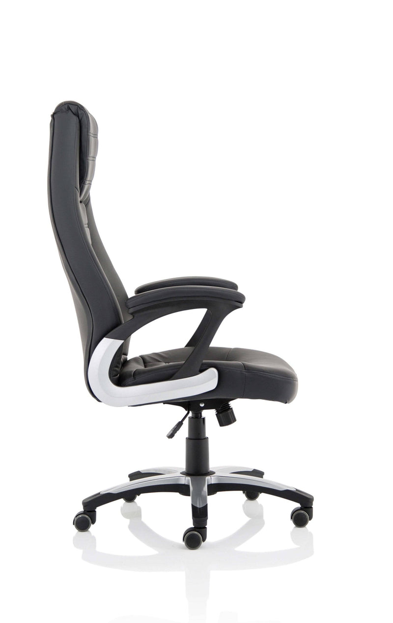 Metropolis High Back Black Leather Chair - NWOF