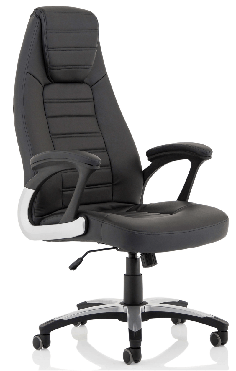 Metropolis High Back Black Leather Chair - NWOF