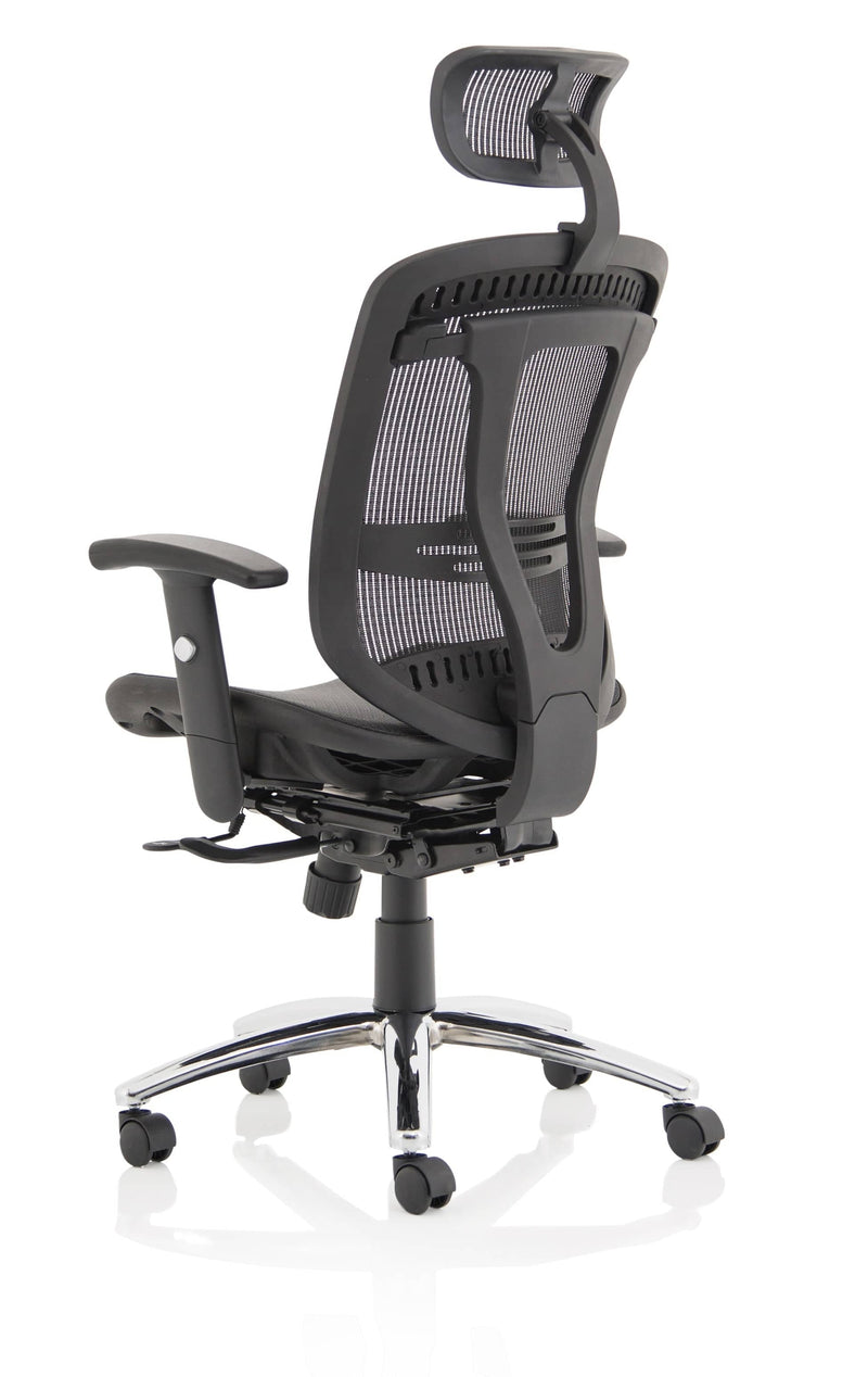 Mirage II Executive Chair Black Mesh With Arms With Headrest - NWOF