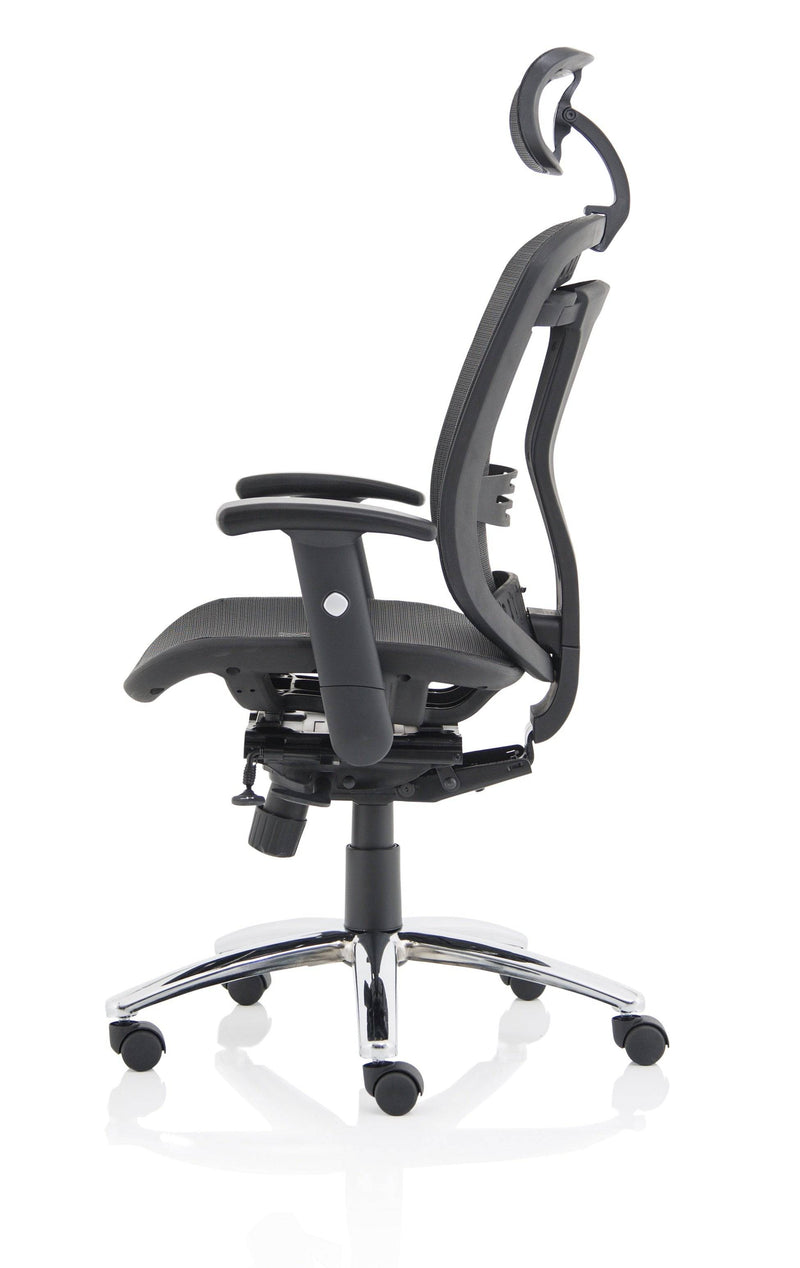 Mirage II Executive Chair Black Mesh With Arms With Headrest - NWOF