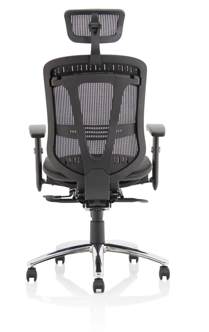 Mirage II Executive Chair Black Mesh With Arms With Headrest - NWOF