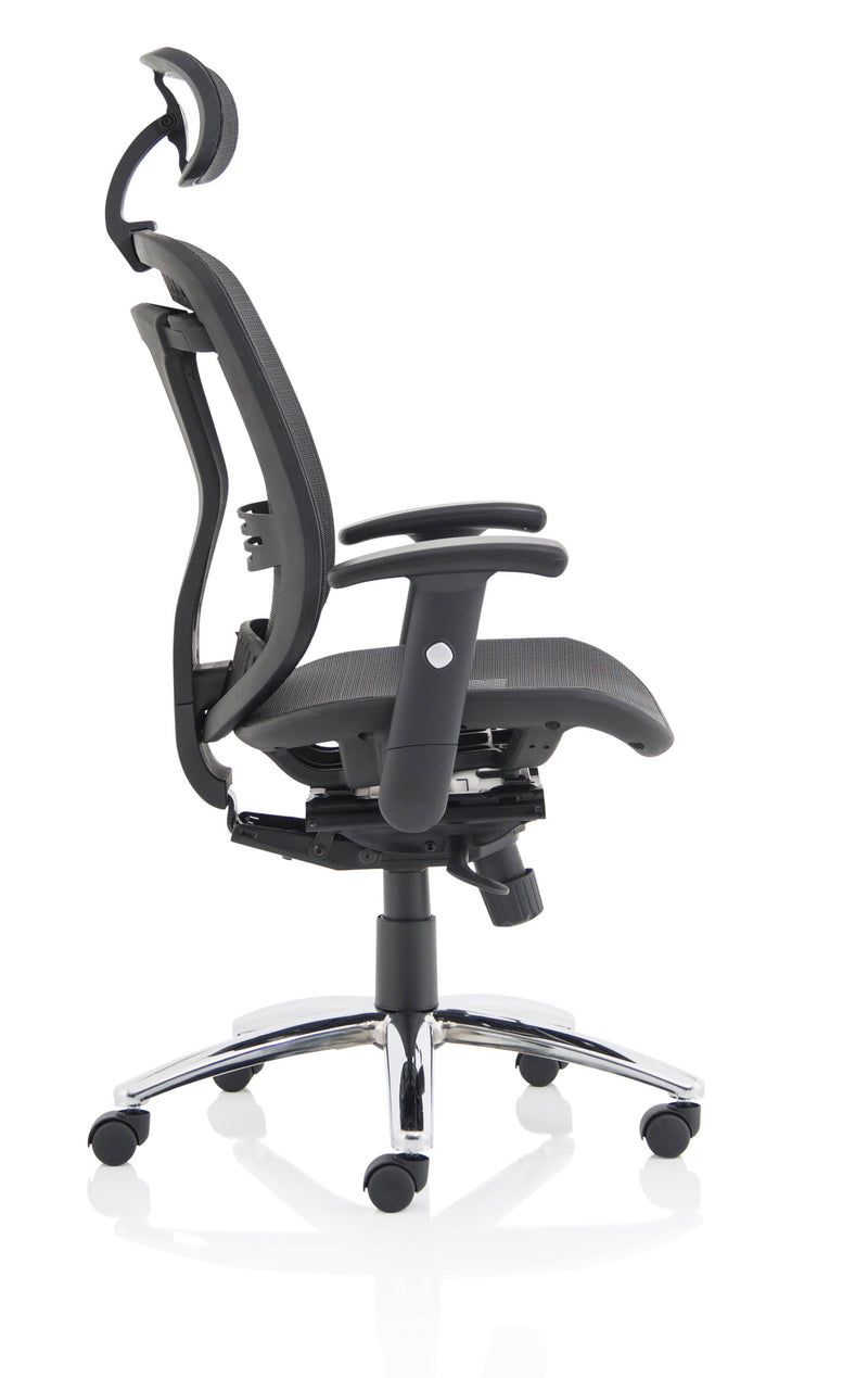 Mirage II Executive Chair Black Mesh With Arms With Headrest - NWOF