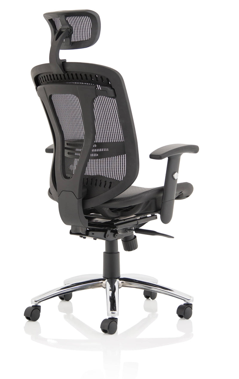 Mirage II Executive Chair Black Mesh With Arms With Headrest - NWOF