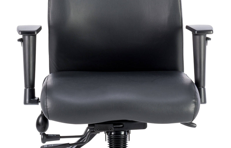 Onyx Ergo Posture Chair Black Bonded Leather With Arms - NWOF