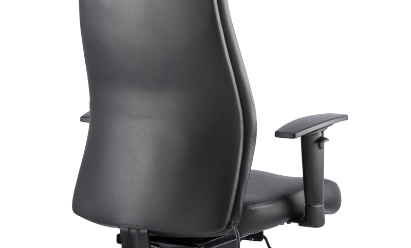 Onyx Ergo Posture Chair Black Bonded Leather With Arms - NWOF