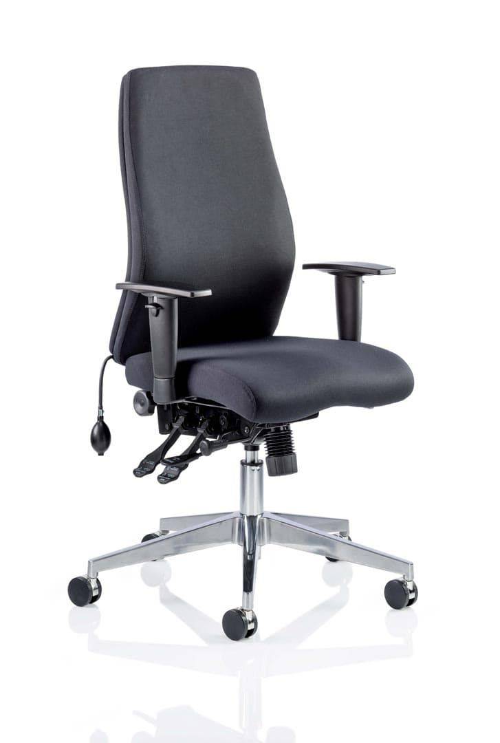 Onyx Ergo Posture Chair Black Fabric With Arms - NWOF