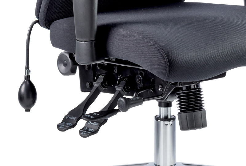 Onyx Ergo Posture Chair Black Fabric With Arms - NWOF