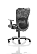 Victor II Executive Chair Black Leather Black Mesh With Arms - NWOF