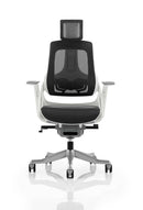 Zure Executive Chair Charcoal Mesh With Arms & Headrest - NWOF