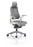 Zure Executive Chair Elastomer Gel Grey With Arms & Headrest - NWOF