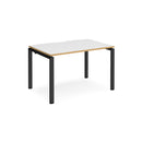 Adapt Single Desk 800mm Deep - White/Oak - NWOF