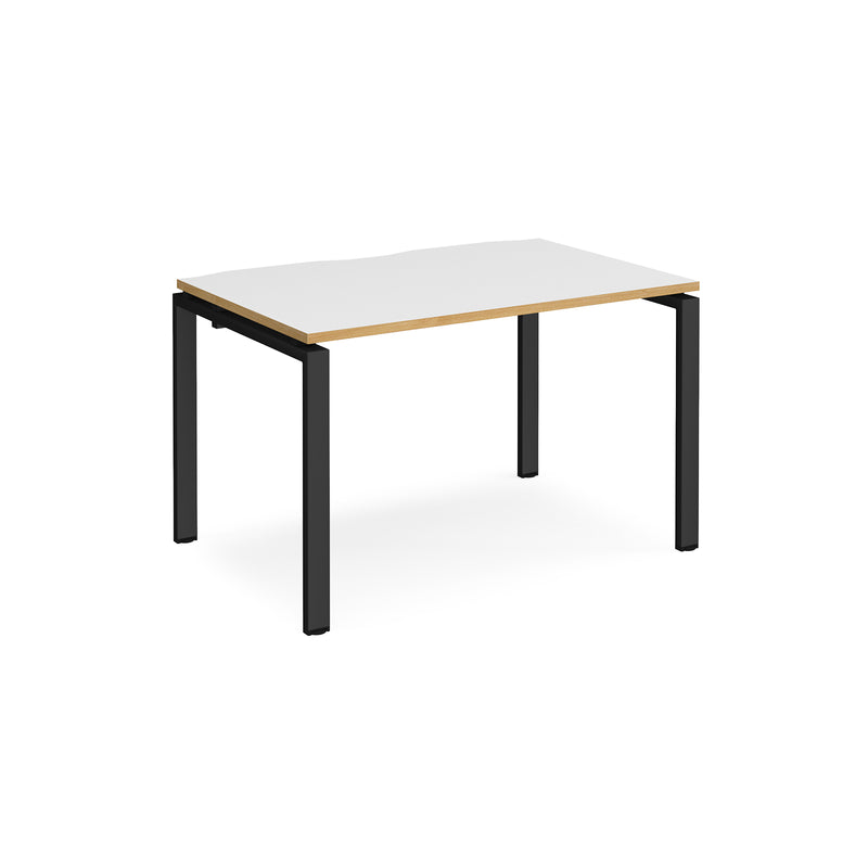 Adapt Single Desk 800mm Deep - White/Oak - NWOF