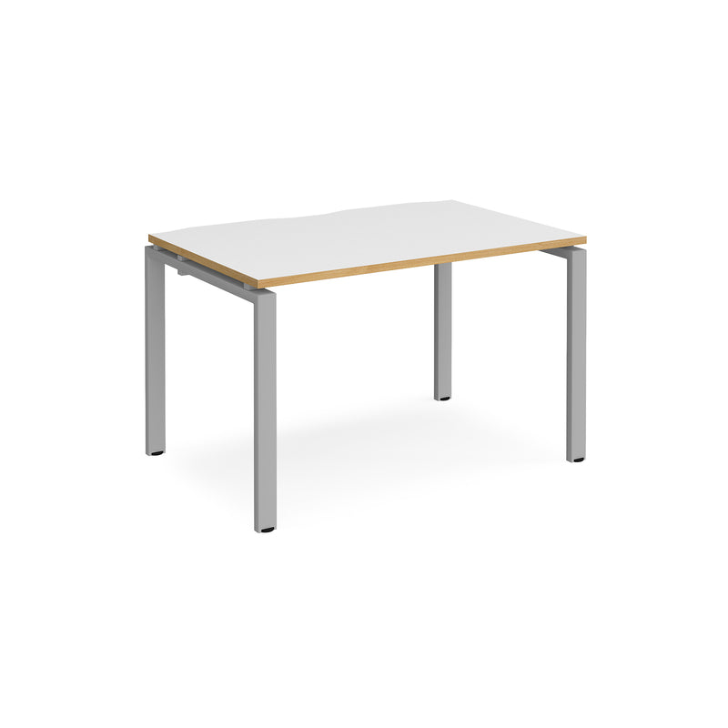 Adapt Single Desk 800mm Deep - White/Oak - NWOF