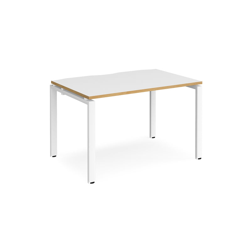 Adapt Single Desk 800mm Deep - White/Oak - NWOF