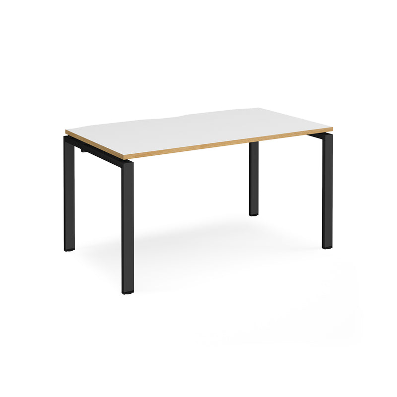 Adapt Single Desk 800mm Deep - White/Oak - NWOF