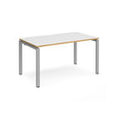 Adapt Single Desk 800mm Deep - White/Oak - NWOF