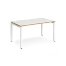 Adapt Single Desk 800mm Deep - White/Oak - NWOF