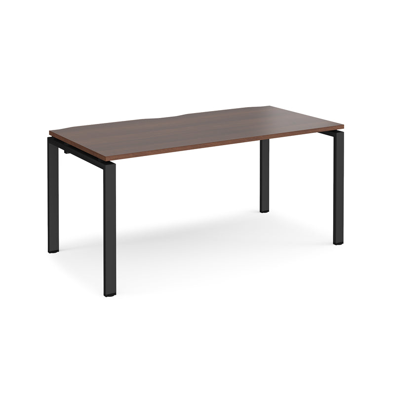 Adapt Single Desk 800mm Deep - Walnut - NWOF