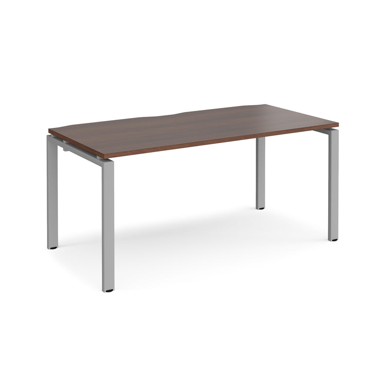 Adapt Single Desk 800mm Deep - Walnut - NWOF