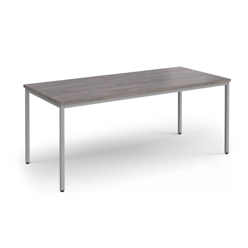 Flexi 25 Rectangular Table With Silver Frame - Grey Oak - NWOF