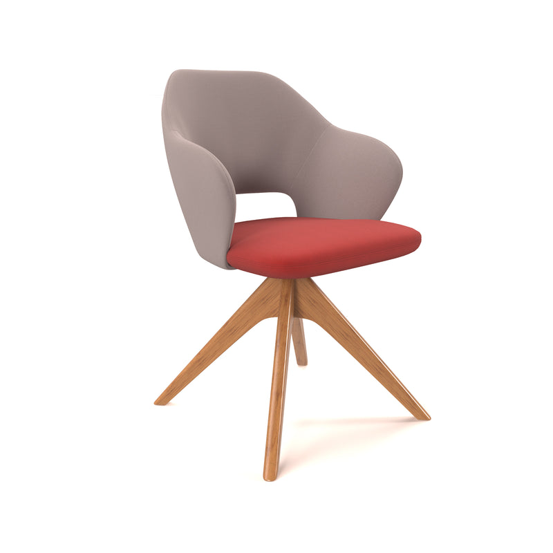 Jude Lounge Chair With Pyramid Oak Legs - NWOF