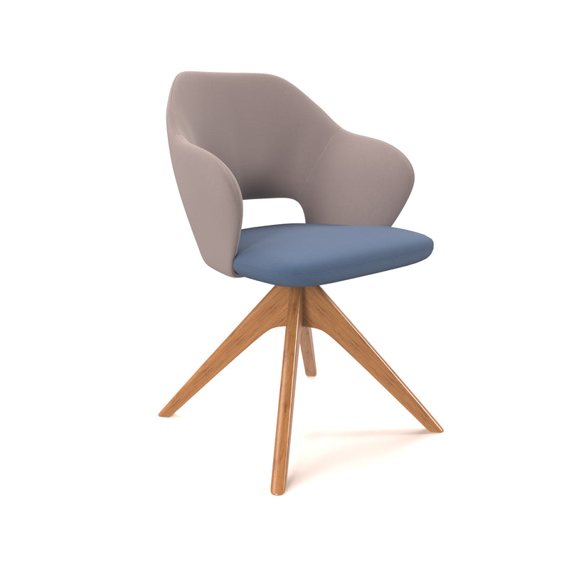 Jude Lounge Chair With Pyramid Oak Legs - NWOF