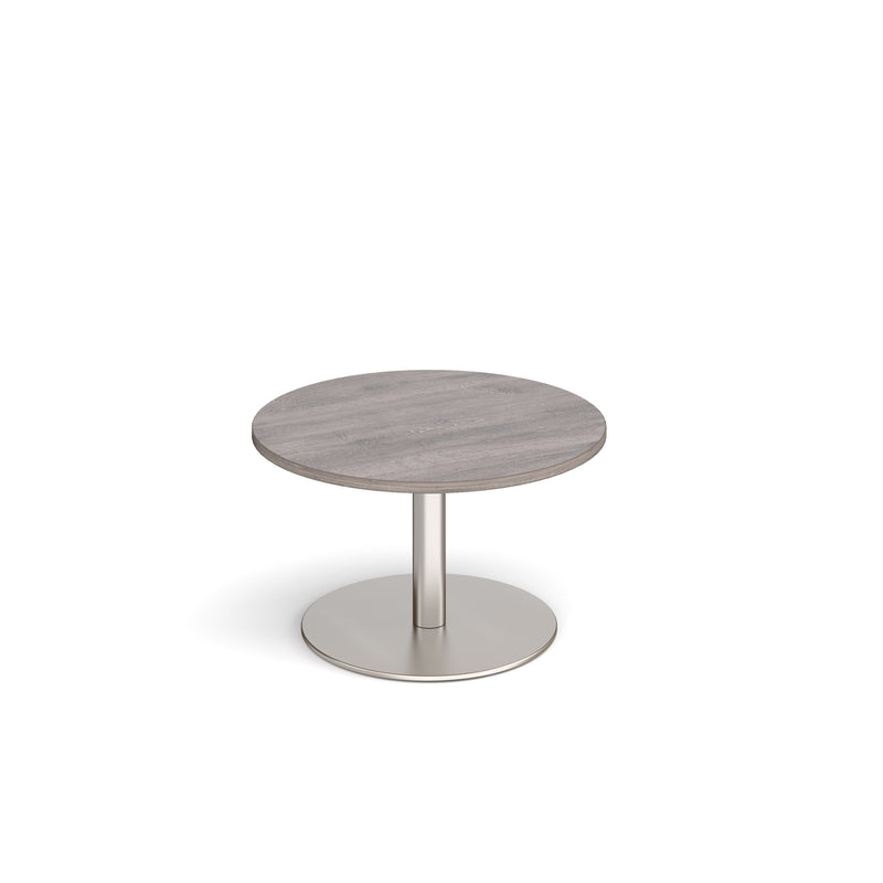 Monza Circular Coffee Table With Flat Round Base 800mm - Grey Oak - NWOF