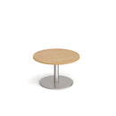 Monza Circular Coffee Table With Flat Round Base 800mm - Oak - NWOF
