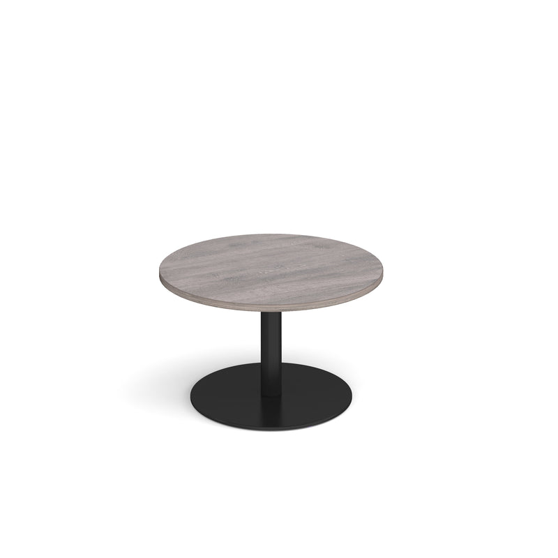 Monza Circular Coffee Table With Flat Round Base 800mm - Grey Oak - NWOF