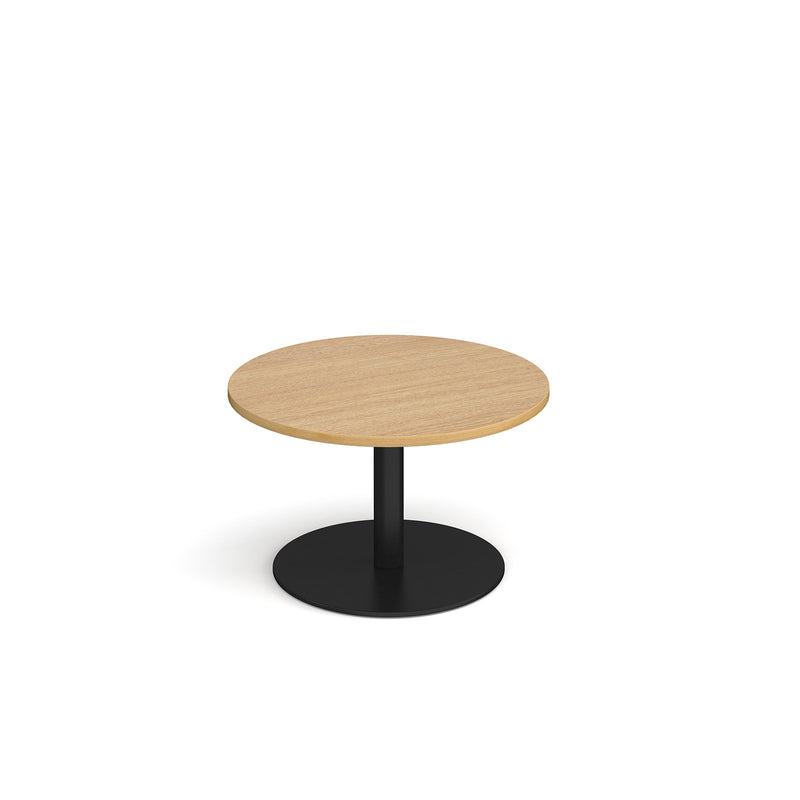 Monza Circular Coffee Table With Flat Round Base 800mm - Oak - NWOF