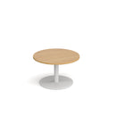 Monza Circular Coffee Table With Flat Round Base 800mm - Oak - NWOF