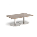 Monza Rectangular Coffee Table With Flat Round Base - Barcelona Walnut - NWOF