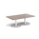 Monza Rectangular Coffee Table With Flat Round Base - Barcelona Walnut - NWOF