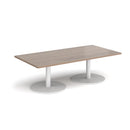 Monza Rectangular Coffee Table With Flat Round Base - Barcelona Walnut - NWOF