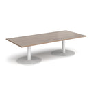 Monza Rectangular Coffee Table With Flat Round Base - Barcelona Walnut - NWOF