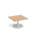 Monza Square Coffee Table With Flat Round Base 800mm - Beech - NWOF