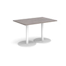 Monza Rectangular Dining Table With Flat Round Base - Grey Oak - NWOF