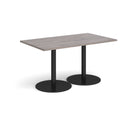 Monza Rectangular Dining Table With Flat Round Base - Grey Oak - NWOF