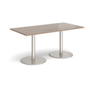 Monza Rectangular Dining Table With Flat Round Base - Barcelona Walnut - NWOF