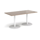 Monza Rectangular Dining Table With Flat Round Base - Barcelona Walnut - NWOF