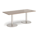 Monza Rectangular Dining Table With Flat Round Base - Barcelona Walnut - NWOF