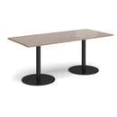 Monza Rectangular Dining Table With Flat Round Base - Barcelona Walnut - NWOF