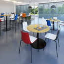 Monza Circular Poseur Table With Central Circular Cut-Out - White - NWOF