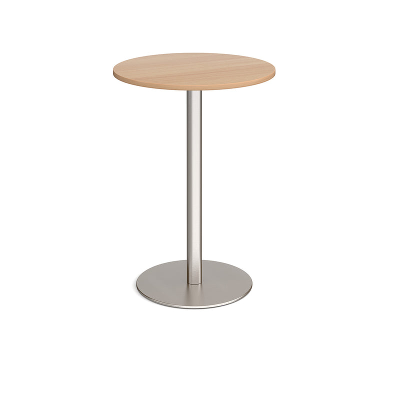 Monza Circular Poseur Table With Flat Round Base 800mm - Beech - NWOF