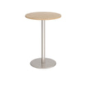 Monza Circular Poseur Table With Flat Round Base 800mm - Kendal Oak - NWOF