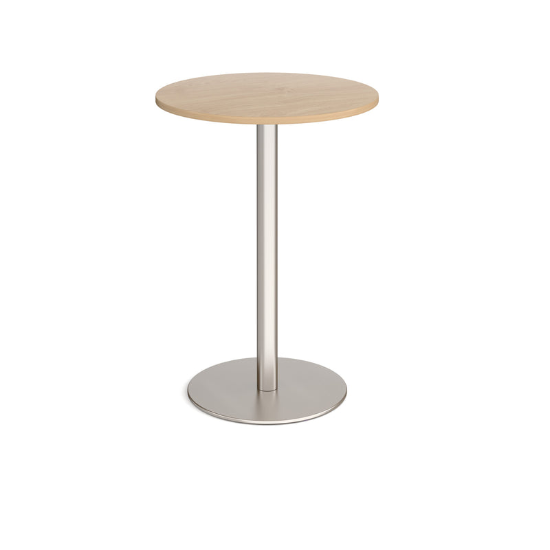 Monza Circular Poseur Table With Flat Round Base 800mm - Kendal Oak - NWOF