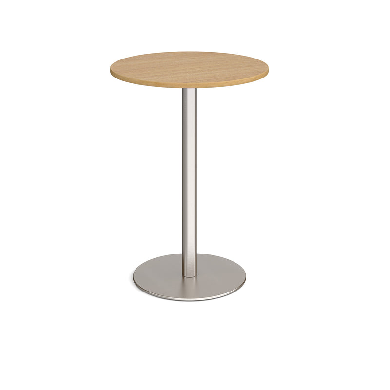 Monza Circular Poseur Table With Flat Round Base 800mm - Oak - NWOF